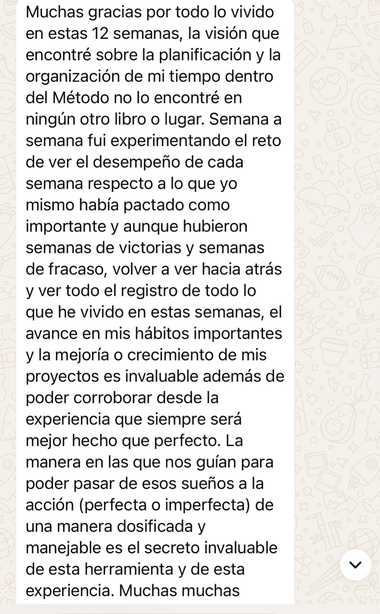 Testimonio de un participante